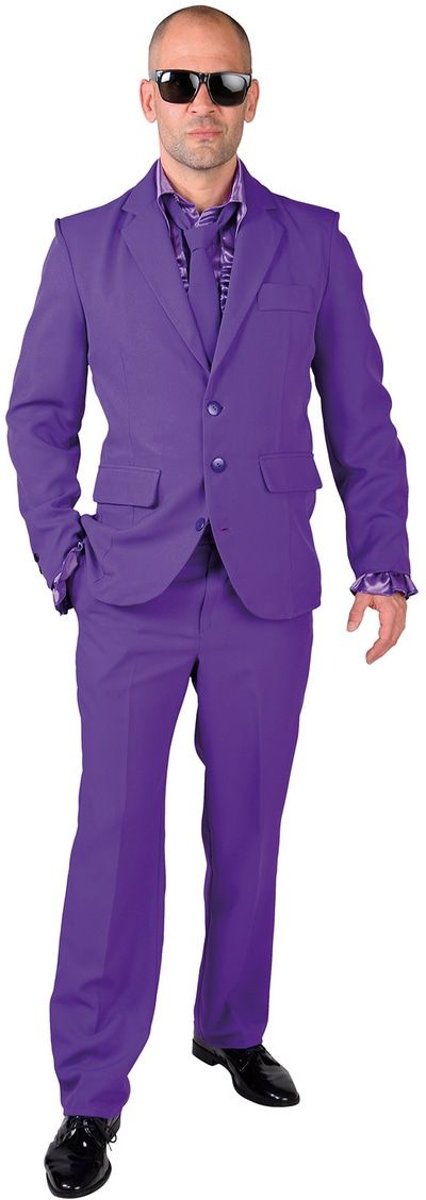 Zakelijk & Secretaresse Kostuum | Cool Men In Purple | Man | Extra Small | Carnaval kostuum | Verkleedkleding